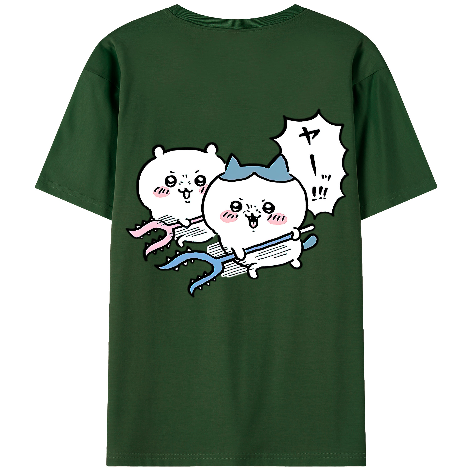 （画像用） ちいかわ ハチワレ Chii-kawa hachiware 綿100％半袖Tシャツ（背面プリント）